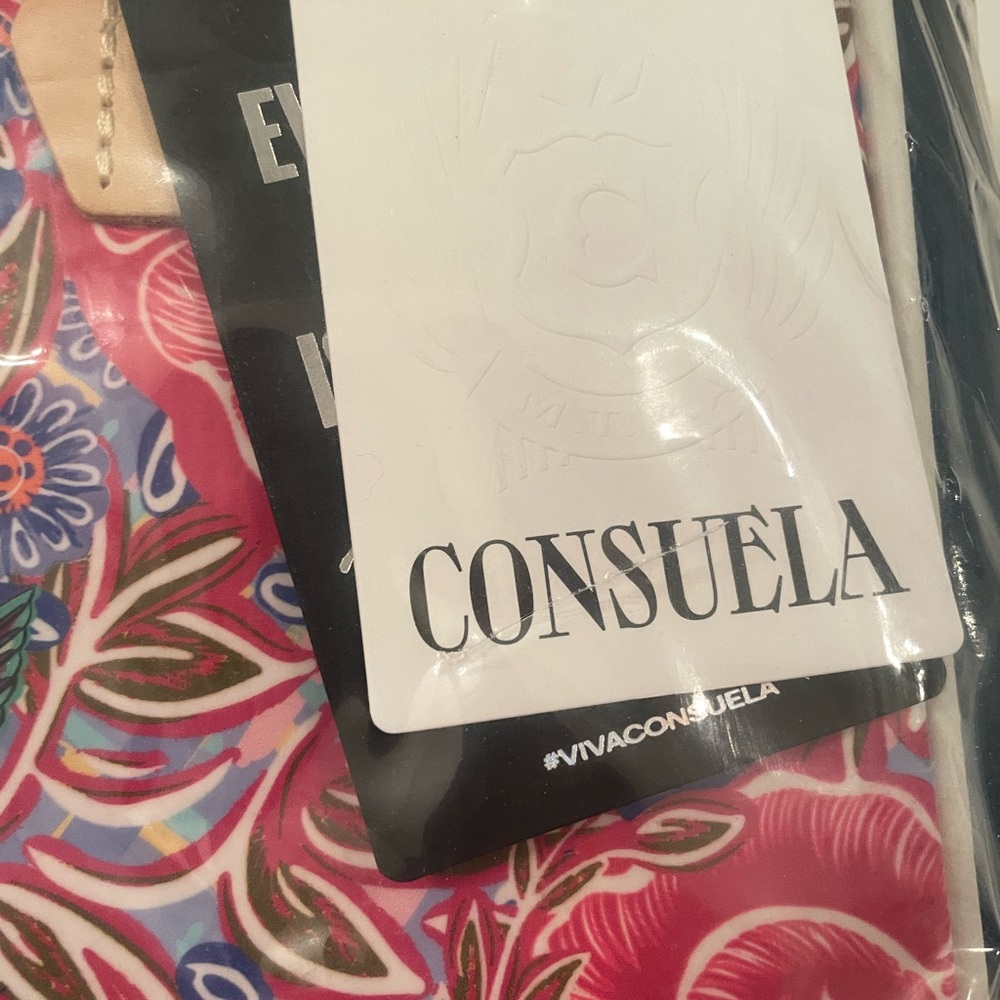 Consuela Floral Tote in Pink, Blue, Navy & Tan - Picture 8 of 9